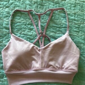 ALO Yoga Pink Sports Bra with Modern Minimalist Design